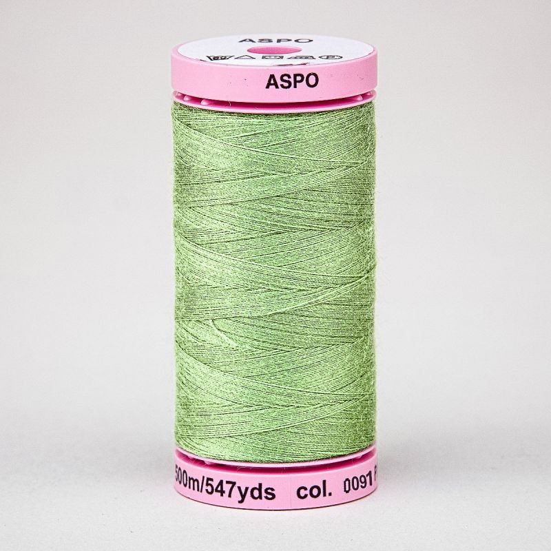 Univerzální šicí nit Amann ASPO 120 polyesterová, světle zelená 0091, návin 500m 