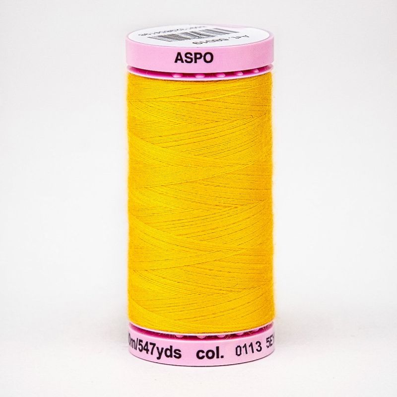 Univerzální šicí nit Amann ASPO 120 polyesterová, žlutá 0113, návin 500m 