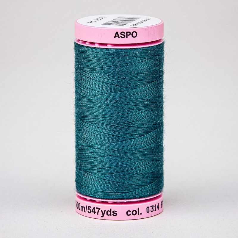 Univerzální šicí nit Amann ASPO 120 polyesterová, tmavě zeleno-tyrkysová 0314, návin 500m 