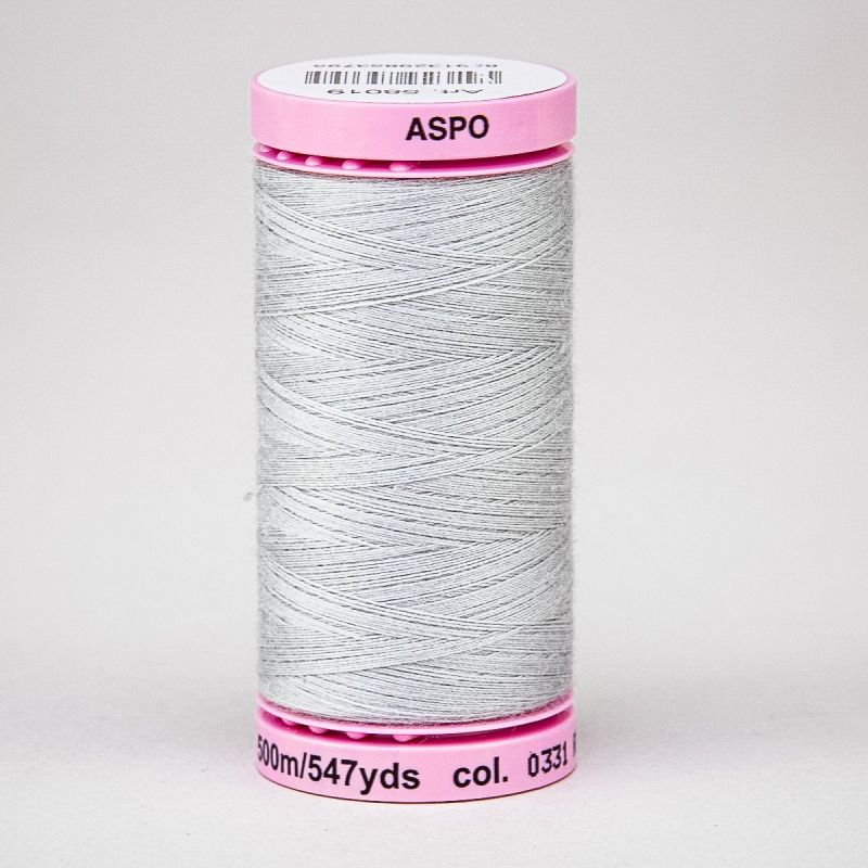 Univerzální šicí nit Amann ASPO 120 polyesterová, světle šedá kouřová 0331, návin 500m 