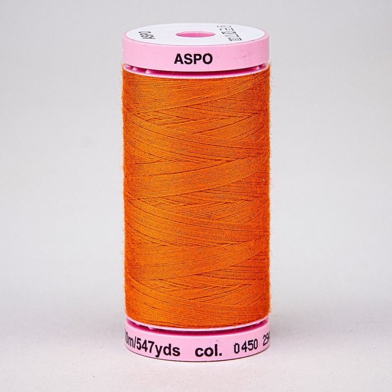 Univerzální šicí nit Amann ASPO 120 polyesterová, sytě oranžová 0450, návin 500m 