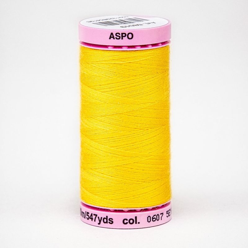 Univerzální šicí nit Amann ASPO 120 polyesterová, žlutá slunečnicová 0607, návin 500m 