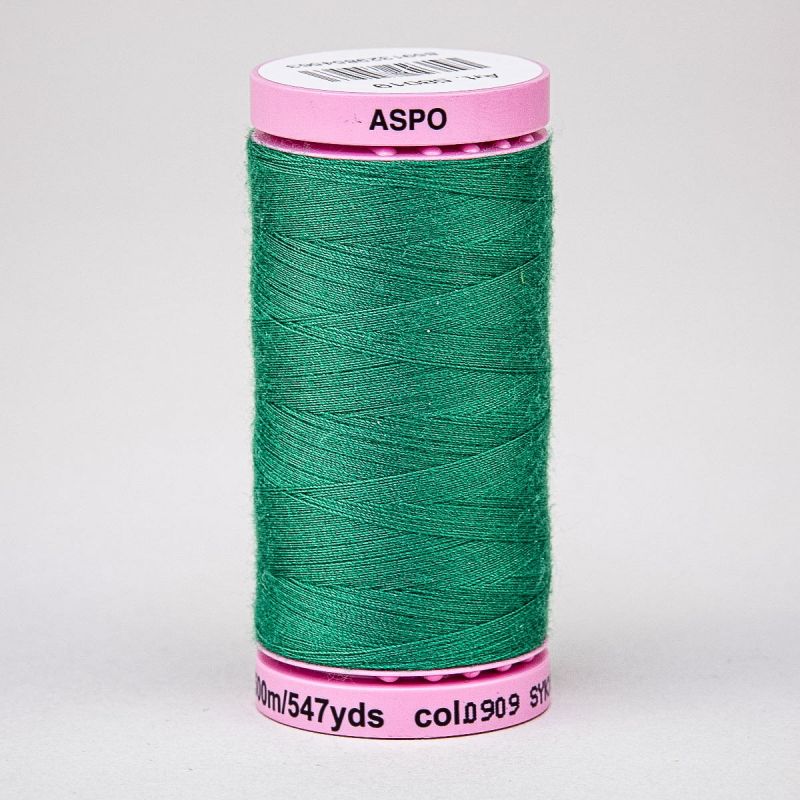 Univerzální šicí nit Amann ASPO 120 polyesterová, brčálově zelená 0909, návin 500m 