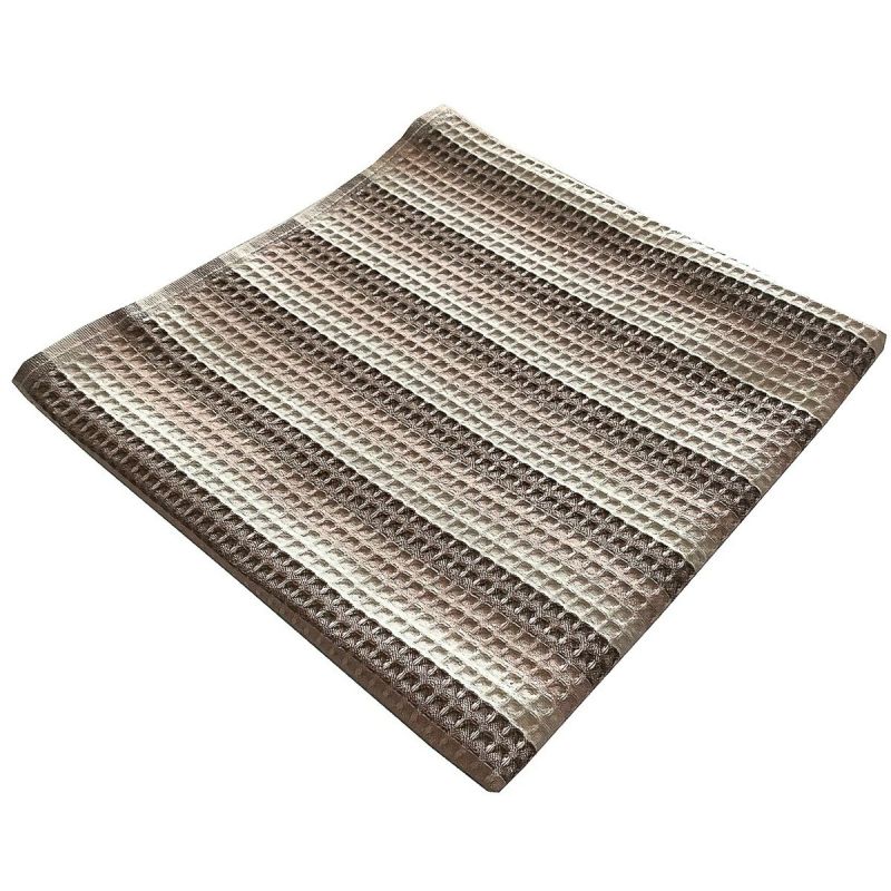 Vaflový pracovní bavlněný ručník HNĚDÝ PROUŽEK, 210g/m2, 50x100cm