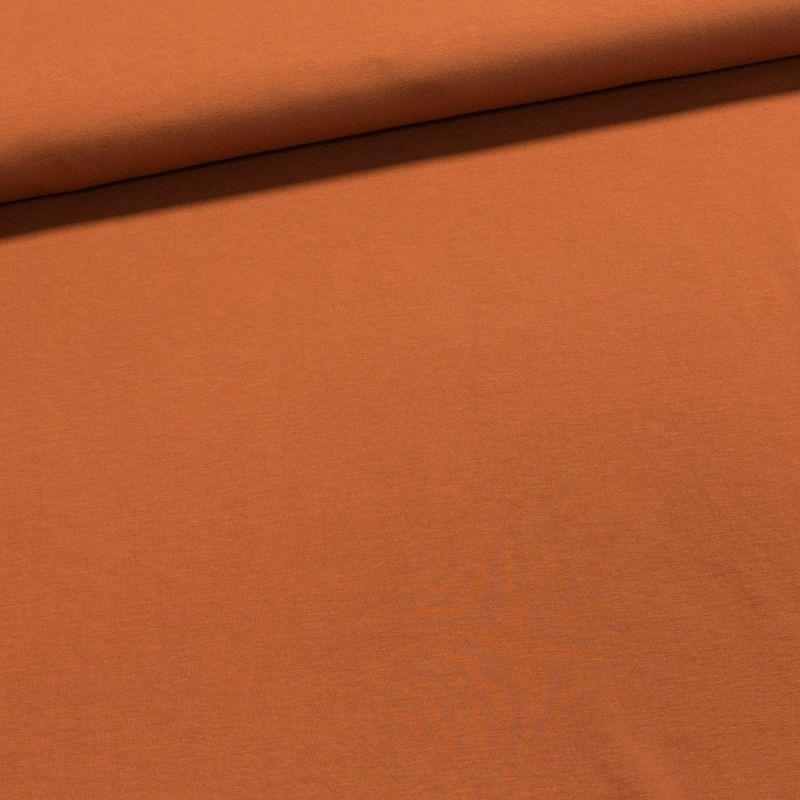 Viskózový úplet TEPLÁKOVINA N 20217, jednobarevná rezavá, š.160cm (látka v metráži)