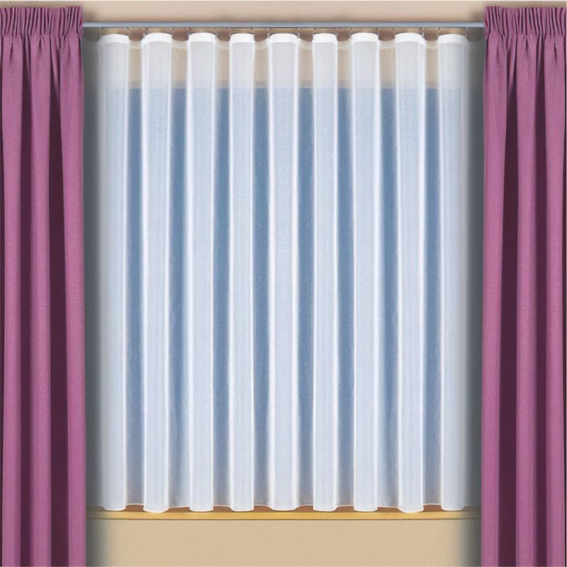 Voálová záclona UNI 001 s olůvkem, bílá (více výšek, v metráži)