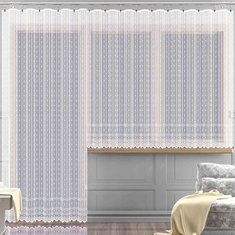 Žakarová kusová záclona MIA jednobarevná bílá, (více rozměrů)