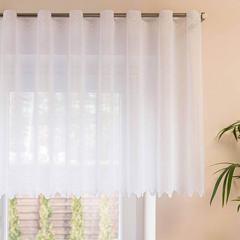 Žakárová vitrážová záclona ALICE 361910, žíhaná, bílá, (více výšek, v metráži)