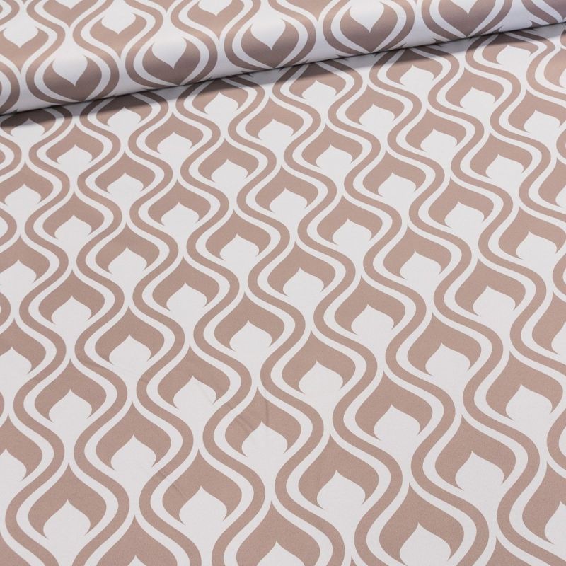 Zatemňovací / termoizolační závěs, blackout 10121/01 béžové plamínky, šířka 150cm (látka v metráži)