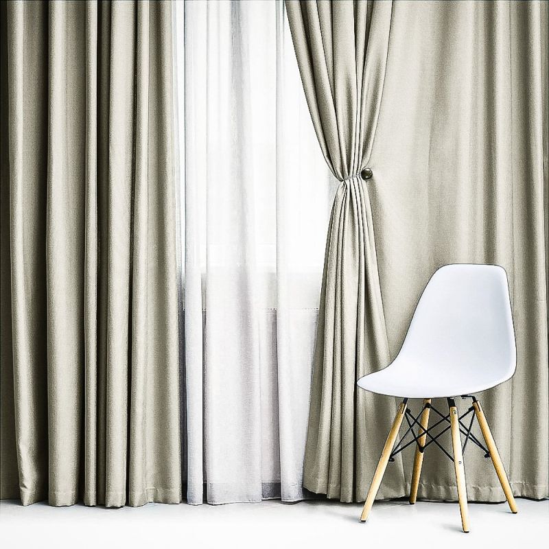 Zatemňovací / termoizolační závěs, blackout jednobarevný UNI OLZ-102 slonová kost, šířka 150cm (látka v metráži)