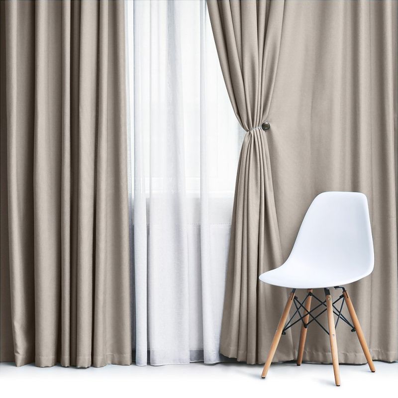 Zatemňovací / termoizolační závěs, blackout jednobarevný UNI OLZ-104 kapučínový, (více šířek, látka v metráži)