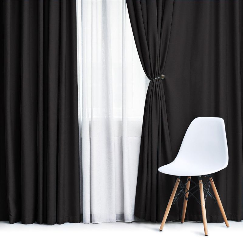 Zatemňovací / termoizolační závěs, blackout jednobarevný UNI OLZ-126 černý, (více šířek, látka v metráži)