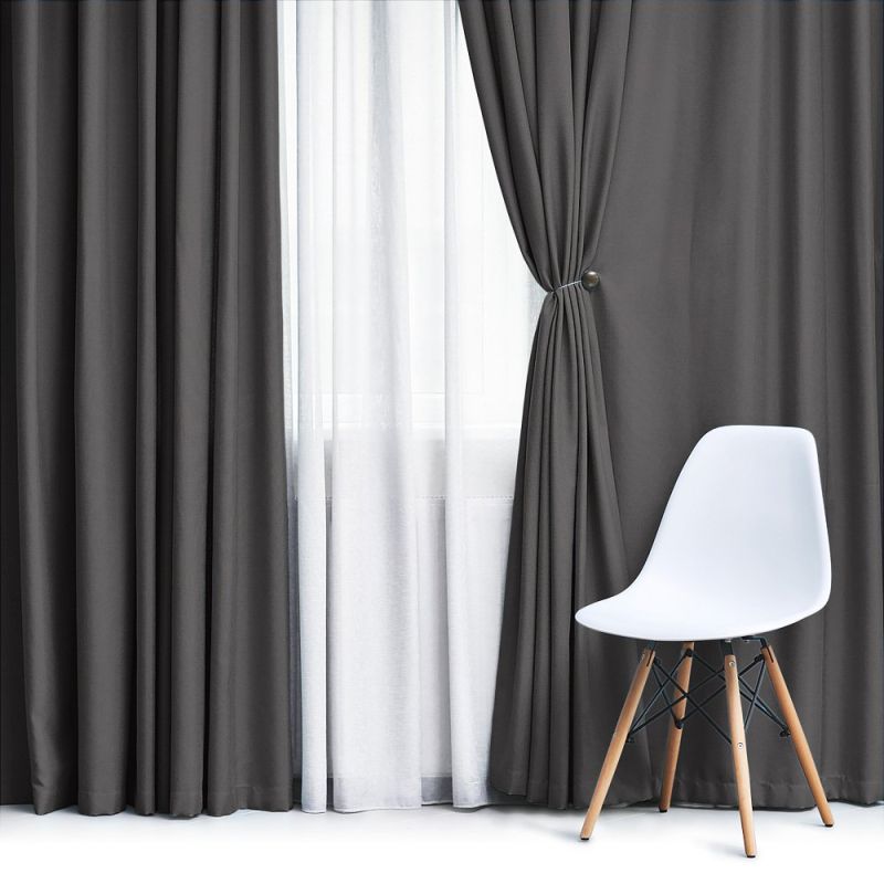 Zatemňovací / termoizolační závěs, blackout jednobarevný UNI OLZ-153 tmavě šedý, šířka 150cm (látka v metráži)