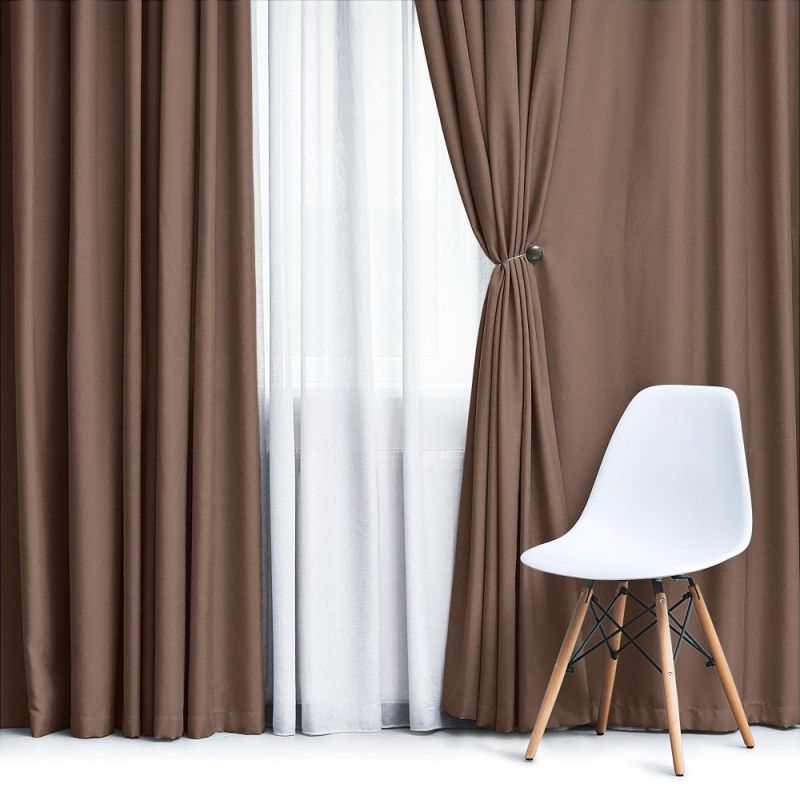 Zatemňovací / termoizolační závěs, blackout jednobarevný UNI OLZ-156 hnědý, šířka 150cm (látka v metráži)