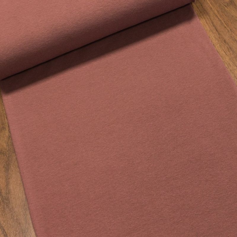 Žebrovaný bavlněný úplet 6201/1713 jemný / hladký, tmavý starorůžový, š.35cm (látka v metráži)