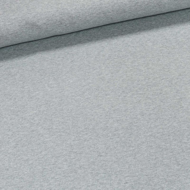 Žebrovaný bavlněný úplet 6222 5004 středně hrubý, světle šedý melír, š.108cm, (látka v metráži)