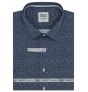 Pánská košile AMJ bavlněná, tmavě modrá puntíkovaná VKBR1283, krátký rukáv, (regular + slim fit)