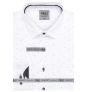 Pánská košile AMJ bavlněná, bílá černě žíhaná, VDBR1315, dlouhý rukáv (regular + slim-fit + prodloužený slim-fit)