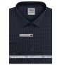 Pánská košile AMJ bavlněná, černá květovaná VDB1467, dlouhý rukáv (regular + slim-fit + prodloužený slim-fit)