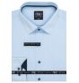 Pánská košile AMJ bavlněná, světle modrá jemně tečkovaná, VDR1349, dlouhý rukáv (regular + slim-fit + prodloužený slim-fit)