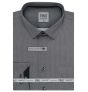 Pánská košile AMJ bavlněná, šedá s hustým čárkovaným cikcak vzorem VDBR1406, dlouhý rukáv (regular + slim-fit + prodloužená délka)