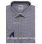 Pánská košile AMJ bavlněná, oranžovo-modrá s puntíky VDBR1420, dlouhý rukáv (regular + slim-fit + prodloužený slim-fit)