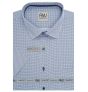 Pánská košile AMJ bavlněná, modrá puntíkovaná / síťovaná, VKBR1434, krátký rukáv, (regular + slim fit)
