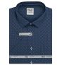Pánská košile AMJ bavlněná, tmavě modrá s tečkovanými trojúhelníky, VKBR1440, krátký rukáv, (regular + slim fit)