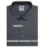 Pánská košile AMJ bavlněná, tmavě šedá s tečkami, VKBR1446, krátký rukáv, (regular + slim fit)