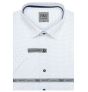 Pánská košile AMJ bavlněná, bílá s drobnými puntíky VKBR1229, krátký rukáv, (regular + slim fit)