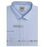 Pánská košile AMJ bavlněná, světle modrá s dvojitými bílými vlnkami, VDBR1257, dlouhý rukáv (regular + slim-fit)