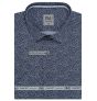 Pánská košile AMJ bavlněná, tmavě modrá s drobnými bílými ornamenty VKBR1196, krátký rukáv (regular + slim fit)