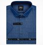 Pánská košile AMJ, modrá puntíkovaná VKR1126, krátký rukáv, (regular + slim fit)