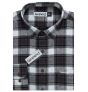Pánská košile GREED flanelová, šedá károvaná SDF388, dlouhý rukáv, regular fit