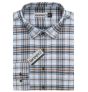 Pánská košile GREED flanelová, béžovo-modro-bílá károvaná SDF390, dlouhý rukáv, regular fit