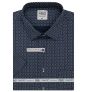 Pánská košile AMJ bavlněná, modrá obdélníčky a čárky, VKB1360, krátký rukáv (regular + slim fit)