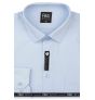 Pánská košile AMJ, světle modrá s vytkávaným vzorem, VD003, dlouhý rukáv (regular + slim-fit + prodloužený slim-fit)