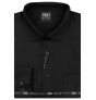 Pánská košile AMJ, černá s vytkávaným vzorem, VD1272, dlouhý rukáv (regular + slim-fit + prodloužený slim-fit)