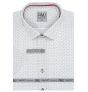 Pánská košile AMJ bavlněná, světle šedá puntíkovaná VKBR1281, krátký rukáv, (regular + slim fit)