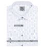 Pánská košile AMJ z lyocellu, bílá vzorovaná, VDE1345, dlouhý rukáv (regular + slim-fit)