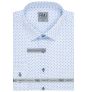 Pánská košile AMJ z lyocellu, modrá kytičkovaná, VDE1344, dlouhý rukáv (regular + slim-fit)