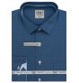 Pánská košile AMJ z lyocellu, modrá s bílými dvojtečkami, VDER1425, dlouhý rukáv (regular + slim-fit)