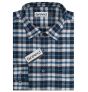 Pánská košile GREED flanelová, modro-šedá károvaná SDF395, dlouhý rukáv, regular fit
