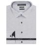 Pánská košile Lui Bentini, bílá s šedým půleným puntíkem LDS225, dlouhý rukáv, slim fit