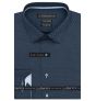 Pánská košile Lui Bentini, tmavě modrá s bílými vlnkami s tečkami LDS243, dlouhý rukáv, slim fit