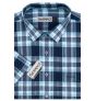 Pánská košile GREED sportovní, modré káro SK387, krátký rukáv