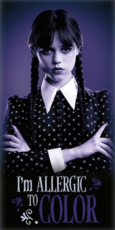 Dětská plážová osuška WEDNESDAY COLOR, tmavě fialová, froté, 70x140cm