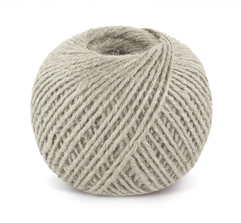 Jutový motouz, špagát PŘÍRODNÍ, BĚLENÝ 2524/015, 200g, průměr 1,75mm, návin 130m