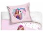 Dětské povlečení do postýlky BARBIE PRINCEZNA, růžové, bavlna hladká, 100x135cm + 40x60cm