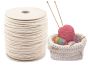 Bavlněná pletená šňůra / provaz MACRAMÉ, režná, návin 100m, průměr 4mm